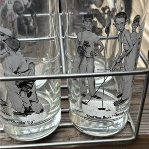 Source Unknown Black and White Sports Glass Set